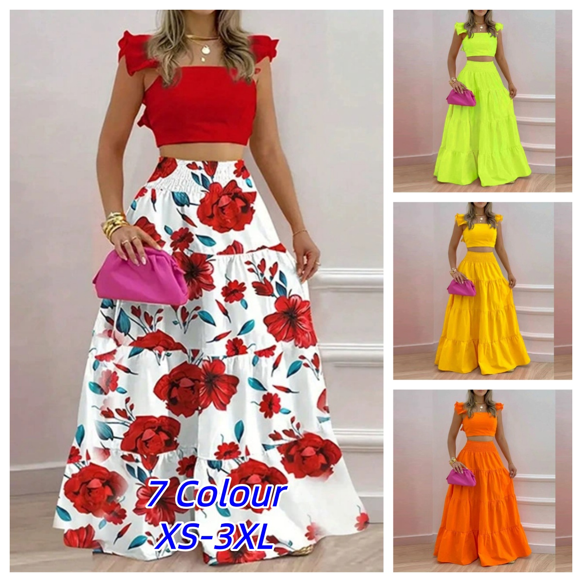 Female Formal Wear - Skirt Y2k Two Piece Set Womans