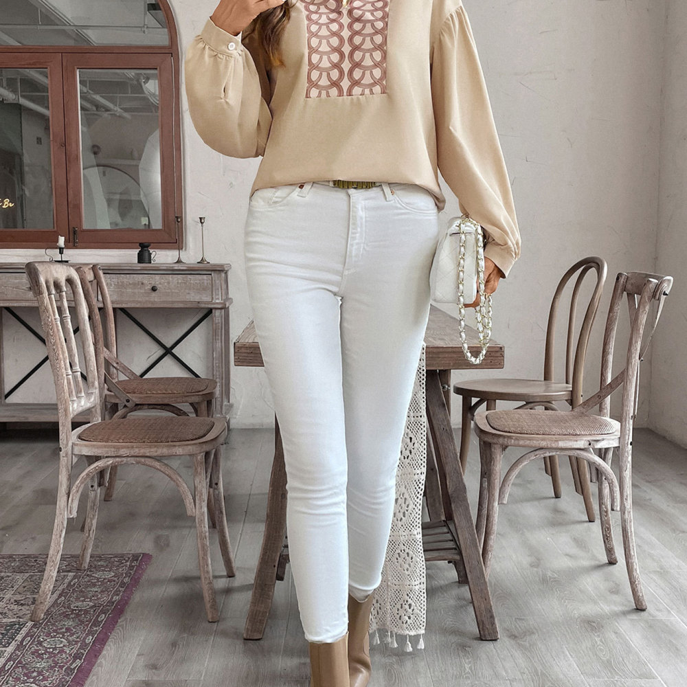 Women Formal Wear Shirts - Chic Retro Women Blouse Floral Pattern