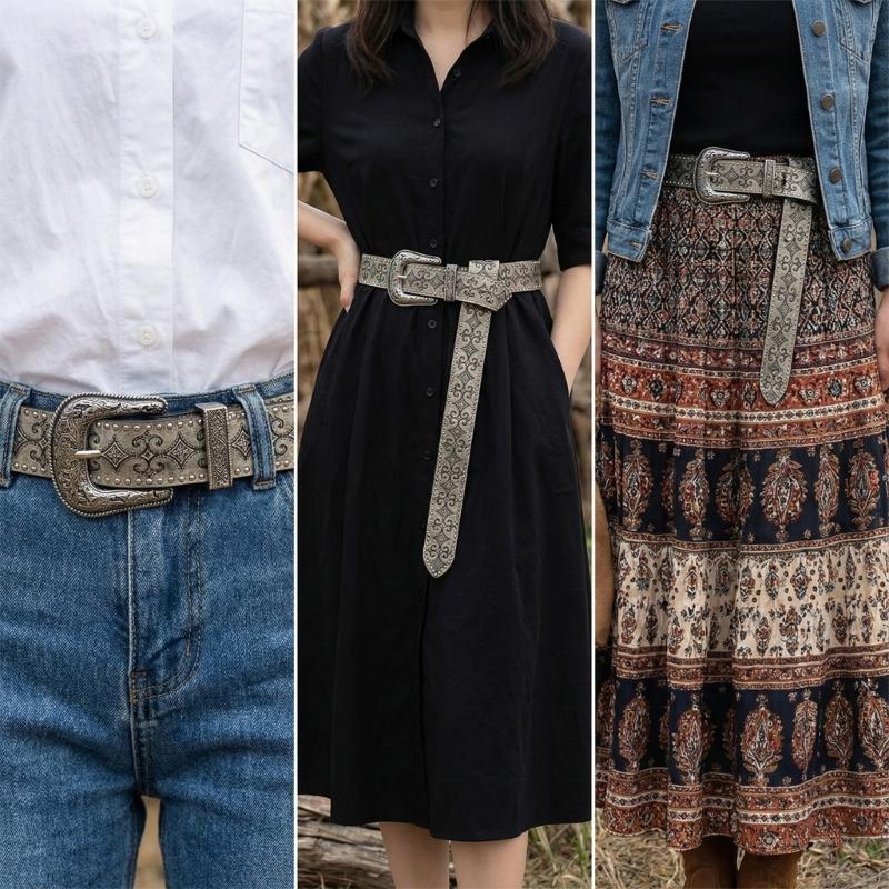 31BF Retro Western Pattern Riv - огляд і ціна Women Formal Wear Western
