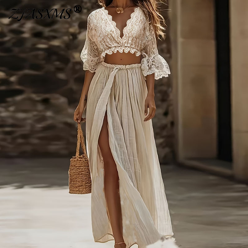 Womens Bohemian Lace Two Piece - огляд і ціна Female Formal Wear