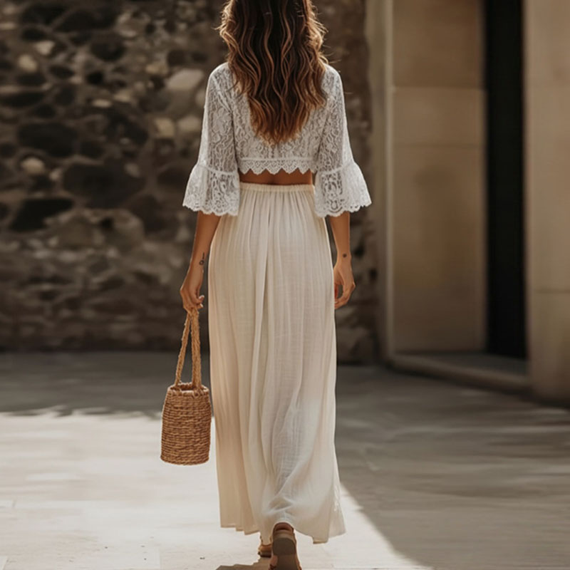 Womens Bohemian Lace Two Piece - огляд і ціна Female Formal Wear