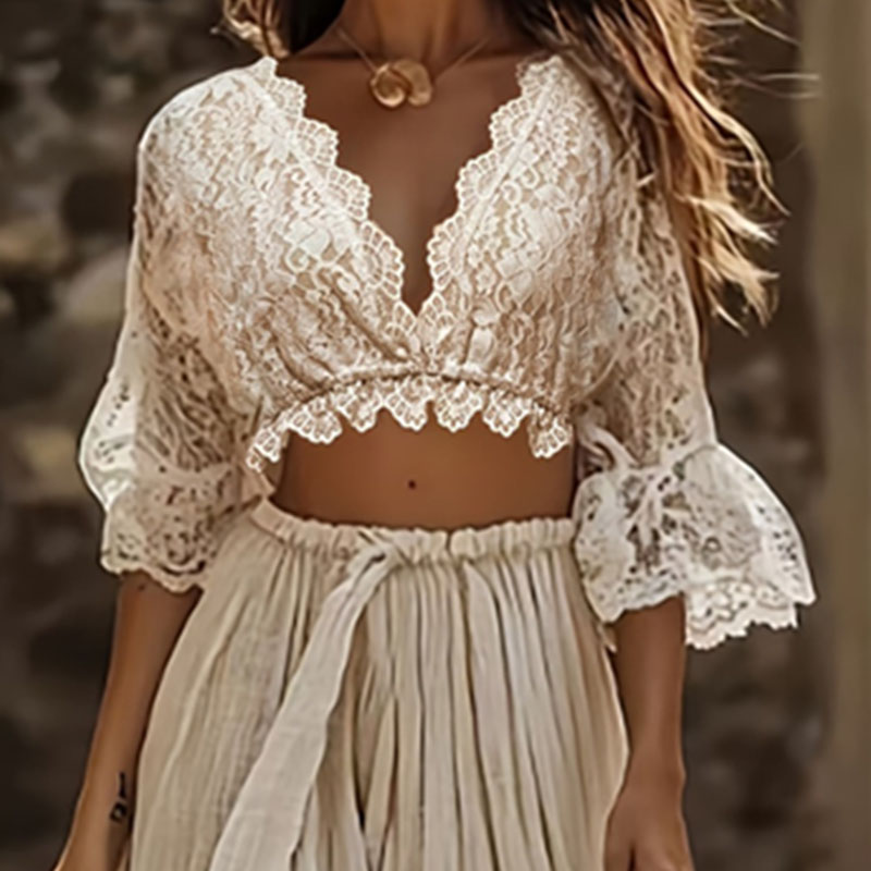 Womens Bohemian Lace Two Piece - огляд і ціна Female Formal Wear