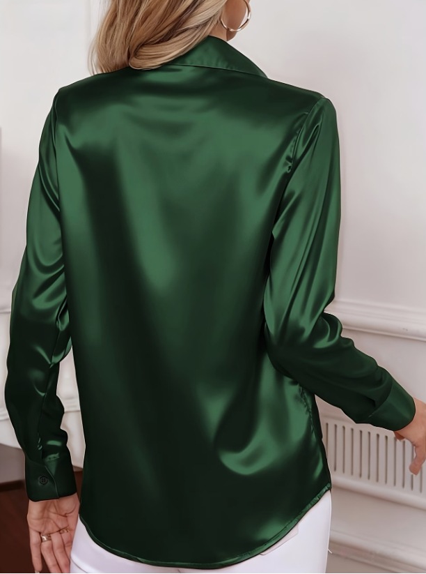 Women Satin Lapel Collar Blous - огляд і ціна Women Formal Wear Shirts
