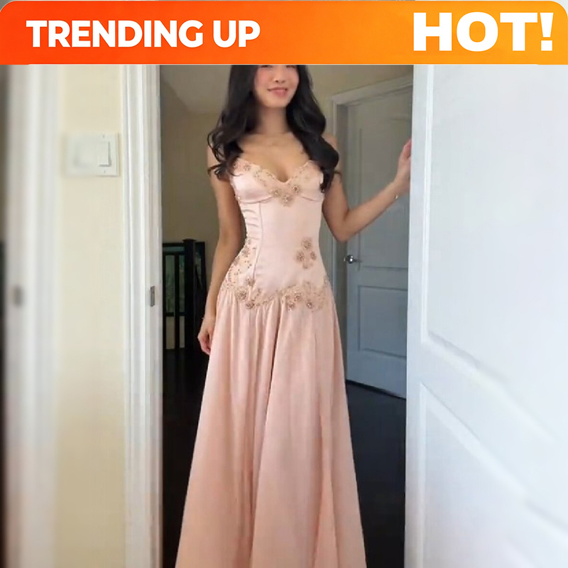 Elegant V-Neck Pink Strapless  - огляд і ціна Female Formal Wear